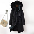 Eveline - Women's Fur-Trimmed Drawstring Parka Coat 1