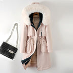 Eveline - Women's Fur-Trimmed Drawstring Parka Coat 2