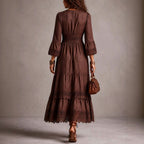 Eveline - Women's Patchwork V-Neck Resort Maxi Dress 2