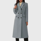 Evelyn - Women's Double-Breasted Tailored Midi Coat