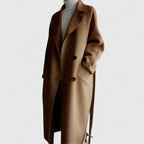 Evelyn - Women's Double-Breasted Wool Coat with Notch Lapels