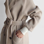 Evelyn - Women's Double-Breasted Wool Coat with Notch Lapels