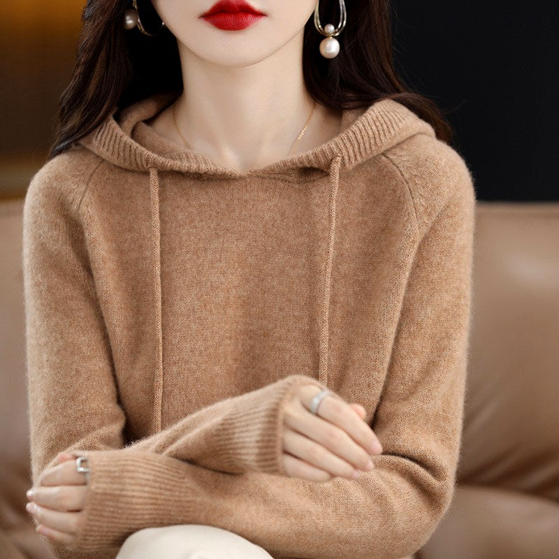 Felicity - Women's Long Sleeve Loose Fit Hooded Sweater 10