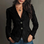 Felicity - Women's Notched Lapel Button-Front Blazer 6