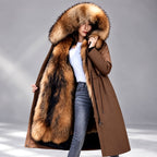 Fernanda - Women's Fur-Trim Hooded Long Parka 2