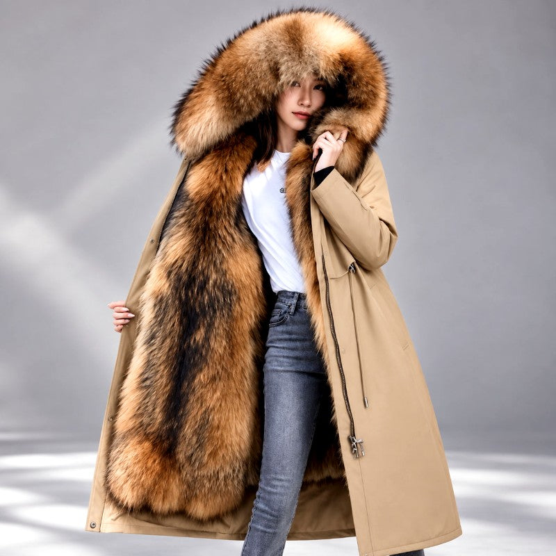 Fernanda - Women's Fur-Trim Hooded Long Parka 5