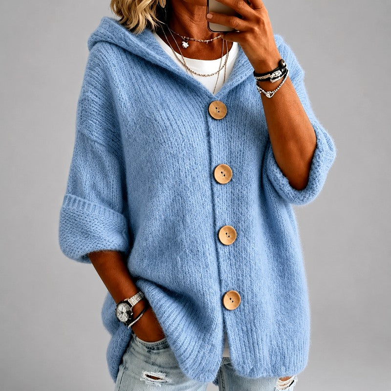 Freya - Women's Button-Front Oversized Cardigan 2