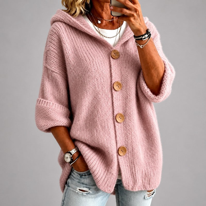 Freya - Women's Button-Front Oversized Cardigan 3