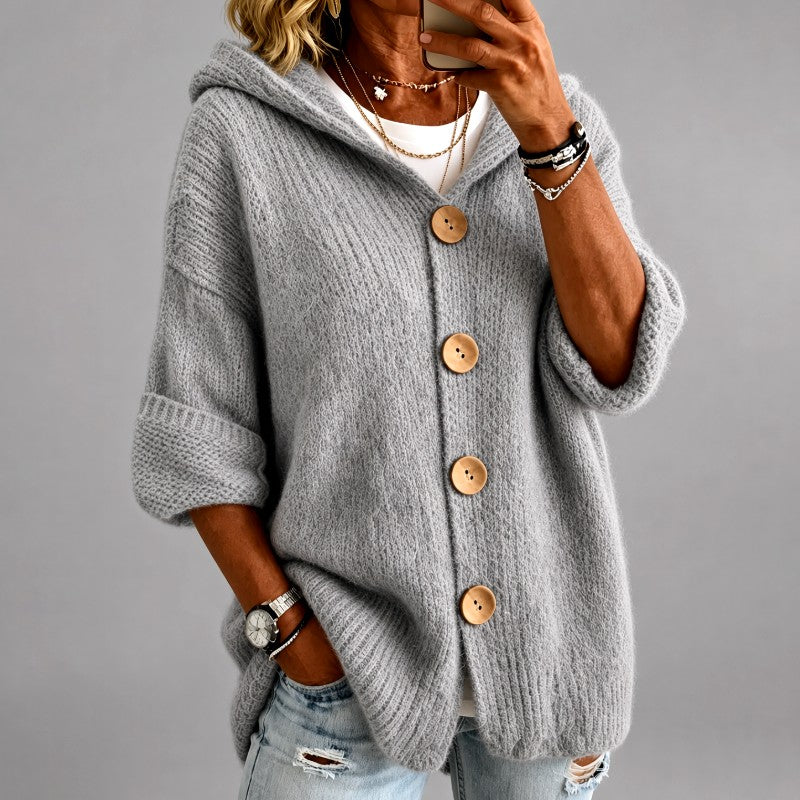 Freya - Women's Button-Front Oversized Cardigan 5