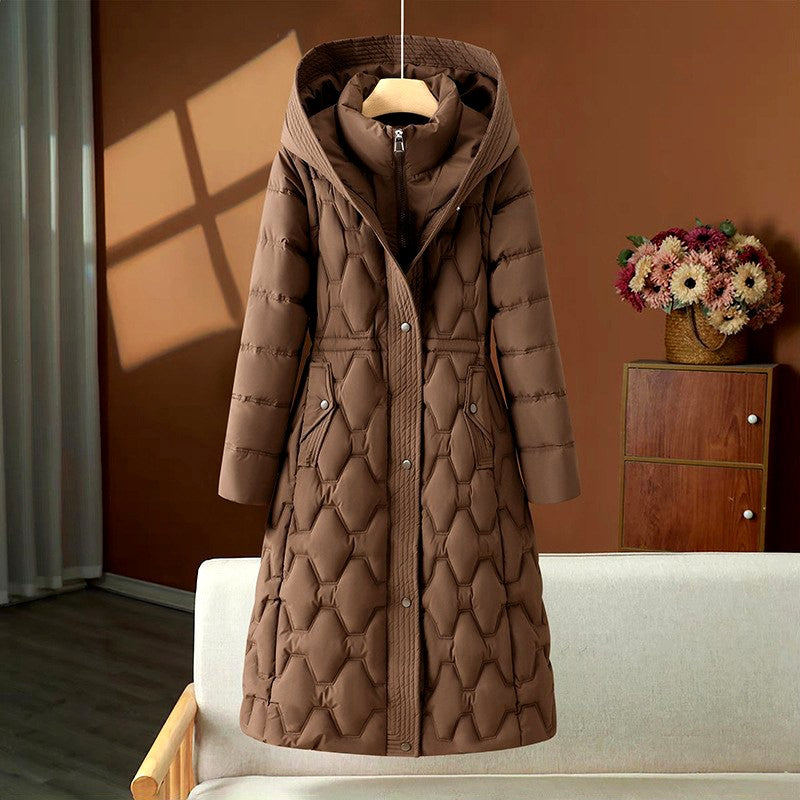 Freya - Women's Long Hooded Winter Puffer Coat with Pockets 3