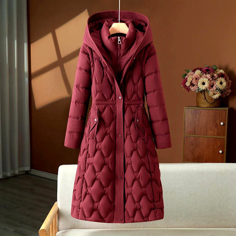 Freya - Women's Long Hooded Winter Puffer Coat with Pockets 4