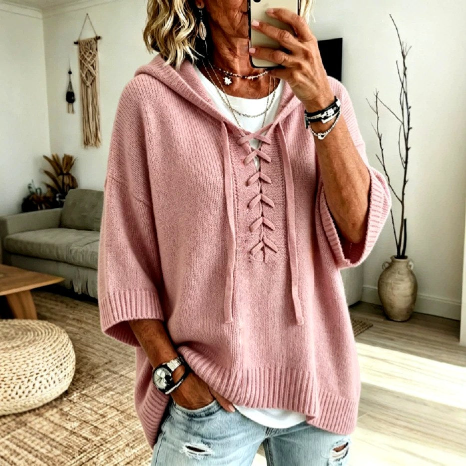 Frida - Women's 3/4 Sleeve Loose Sweater 1