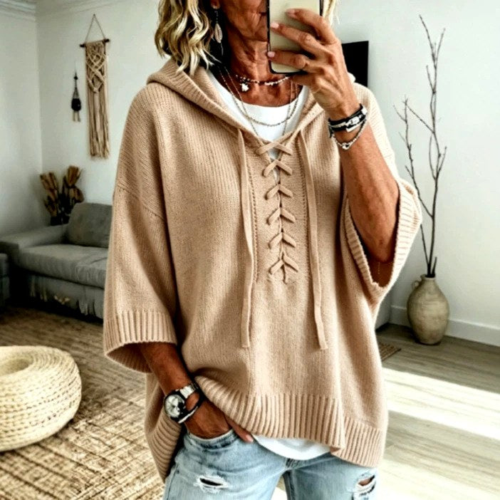Frida - Women's 3/4 Sleeve Loose Sweater 2