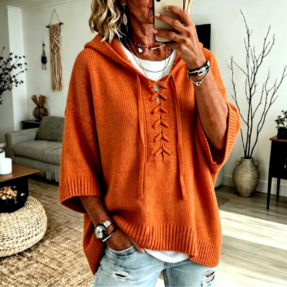 Frida - Women's 3/4 Sleeve Loose Sweater 3