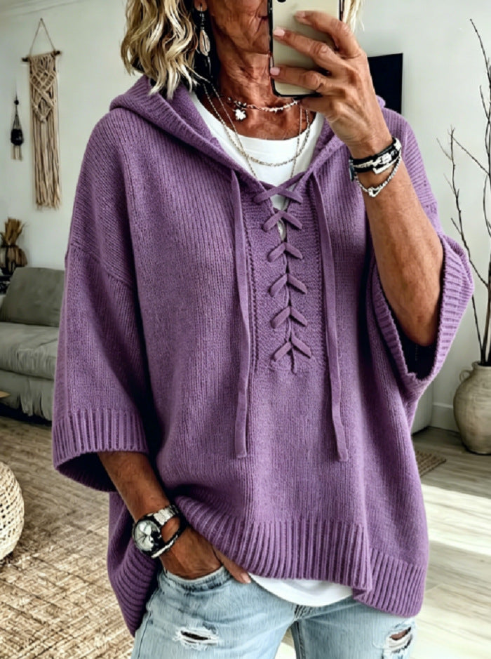 Frida - Women's 3/4 Sleeve Loose Sweater 5