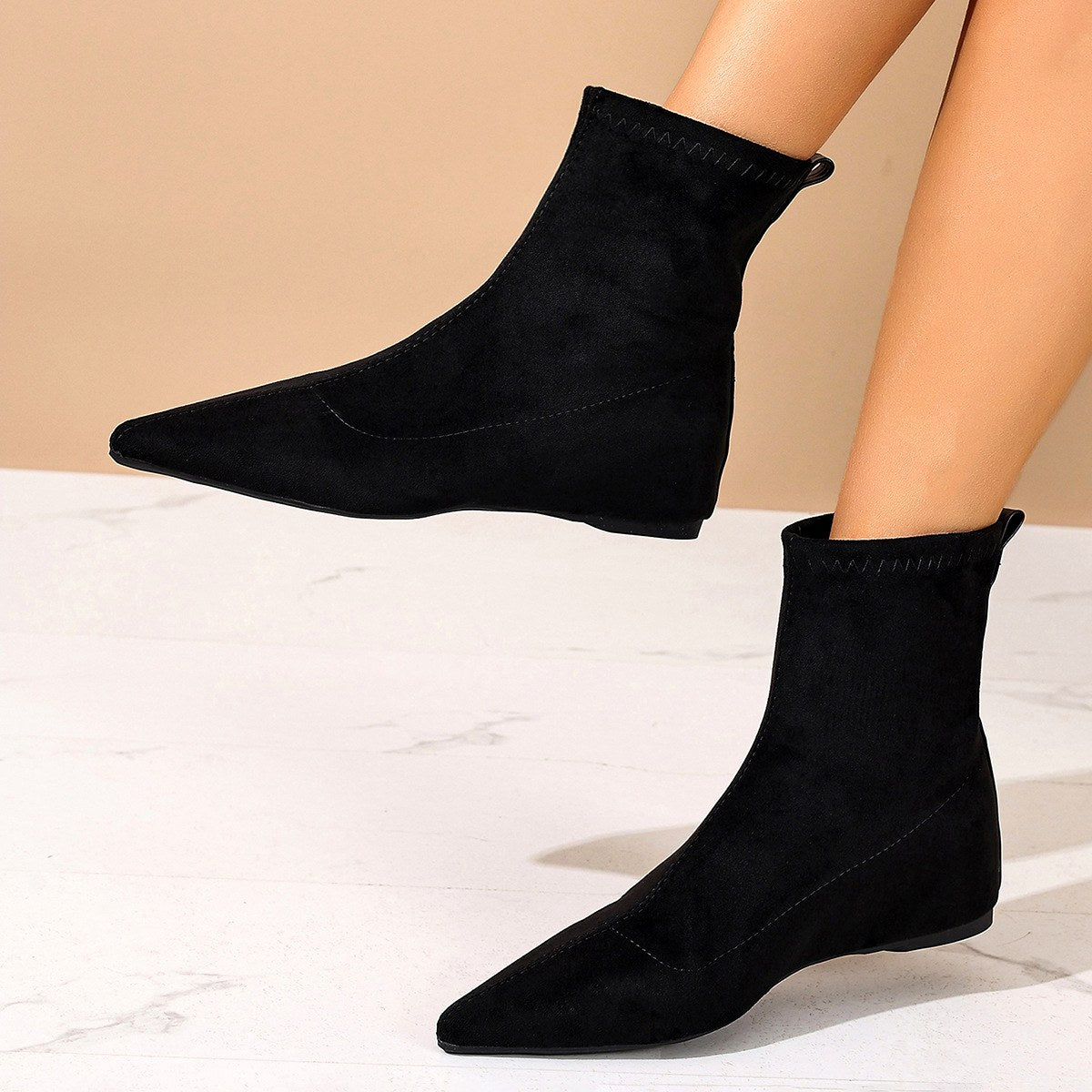 Geraldine - Women’s Pointed Toe Wedge Ankle Boots 3