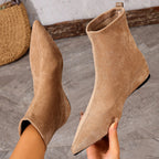 Geraldine - Women’s Pointed Toe Wedge Ankle Boots 5