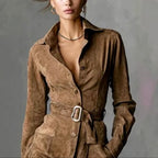 Geraldine - Women's Collared Long Sleeve Maxi Dress 6