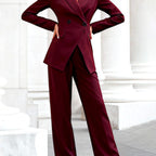 Gisela - Women's Tailored Blazer and Wide-Leg Pants Set 5