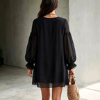 Gisela - Women's V-Neck Puff Sleeve Vacation Dress 2
