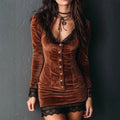 Giulia - Women's Velvet Ruched Corset-Inspired Mini Dress 1