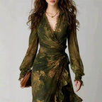 Giulietta - Women's Long Sleeve Wrap Ruffle Maxi Dress 3