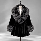 Gudrun - Women's Belted Faux Fur Coat with Shawl Collar 2