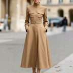 Gwen - Women's Belted Button-Front Midi Dress 5