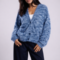 Gwendolyn - Women's V-Front Brushed Cardigan with Drop Shoulders