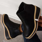 Hailey - Women's Wedge Ankle Boots with Side Zip