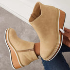 Hailey - Women's Wedge Ankle Boots with Side Zip