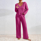 Harper - Women's Ribbed Sweater and Wide-Leg Pants Set 2