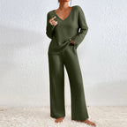 Harper - Women's Ribbed Sweater and Wide-Leg Pants Set 3