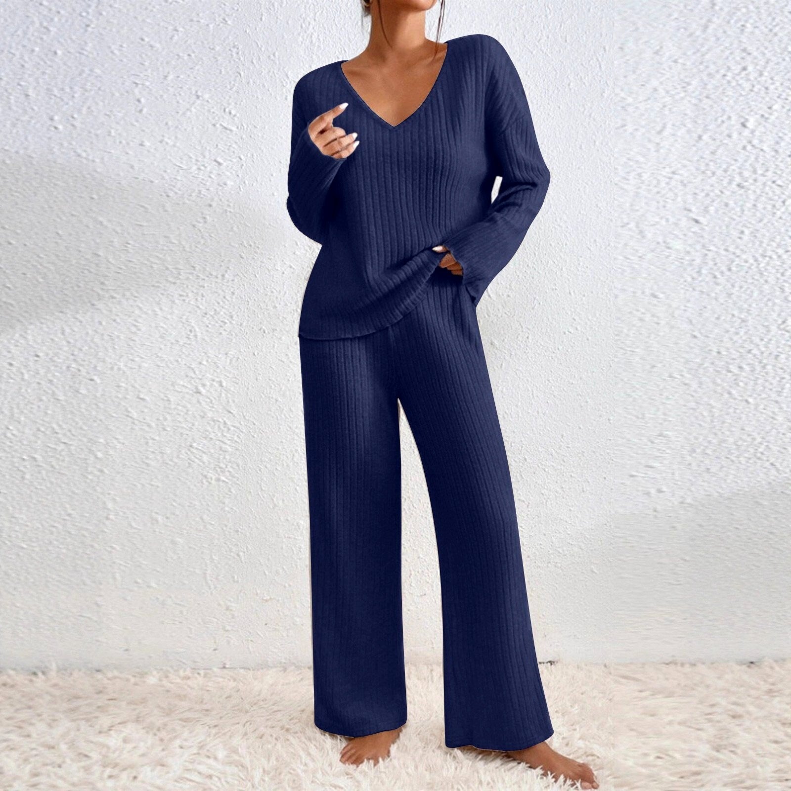 Harper - Women's Ribbed Sweater and Wide-Leg Pants Set 5
