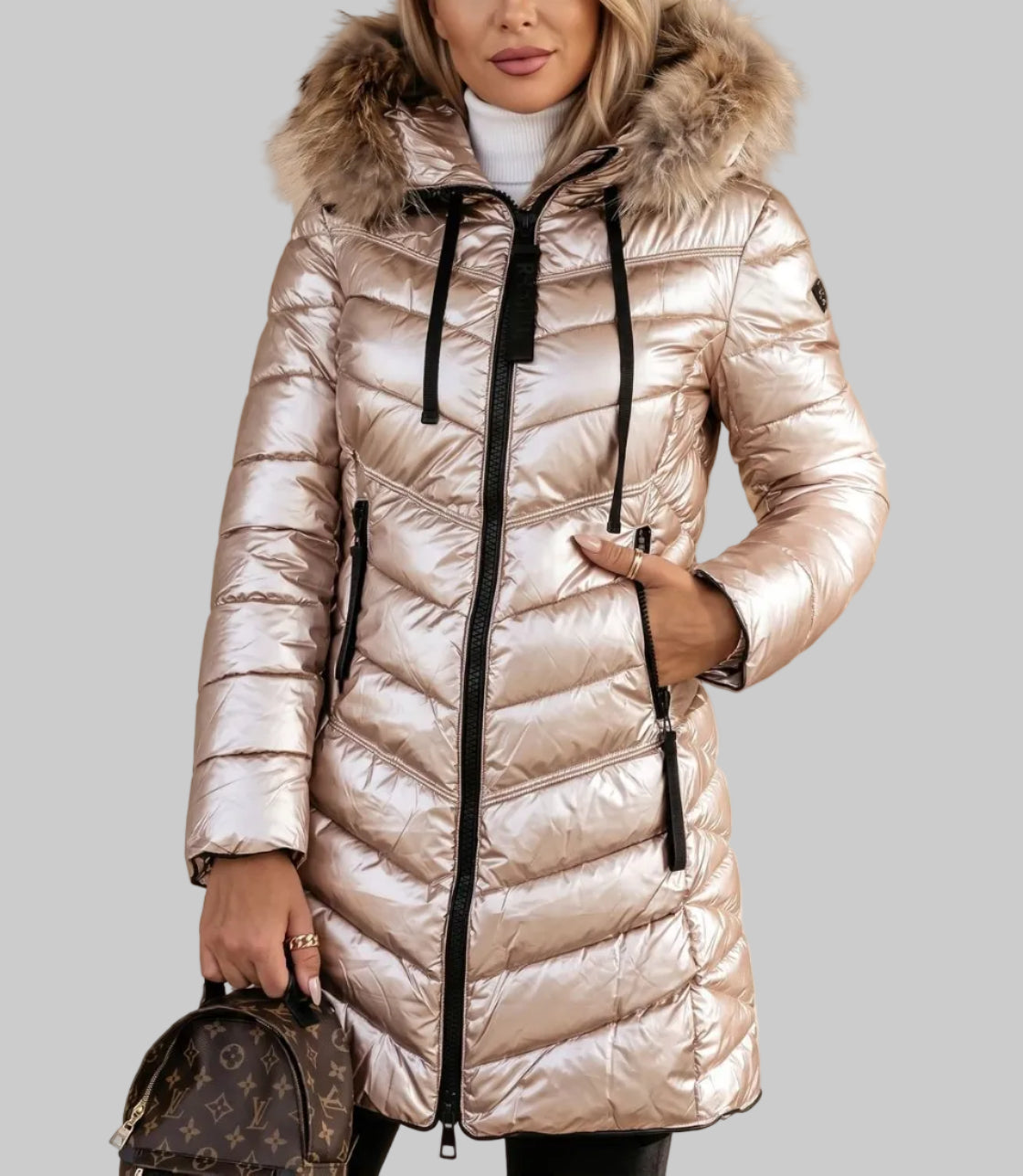 Haven - Women's Quilted Puffer Coat with Faux-Fur Lined Hood