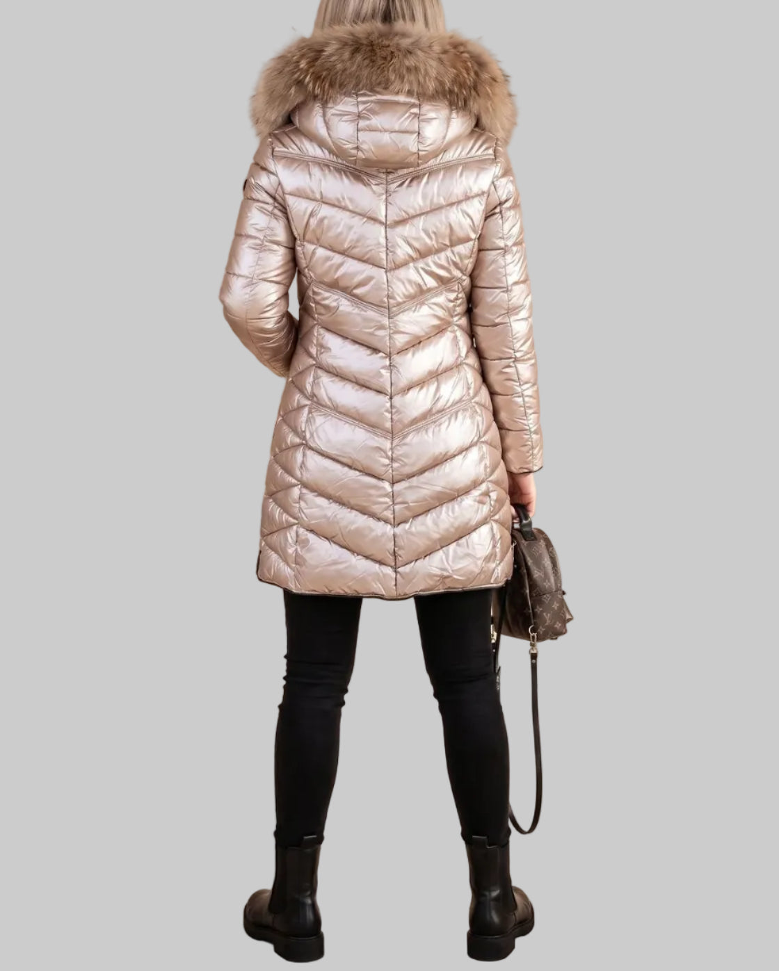 Haven - Women's Quilted Puffer Coat with Faux-Fur Lined Hood
