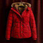 Hazel - Women's Quilted Puffer Jacket with Faux-Fur Hood