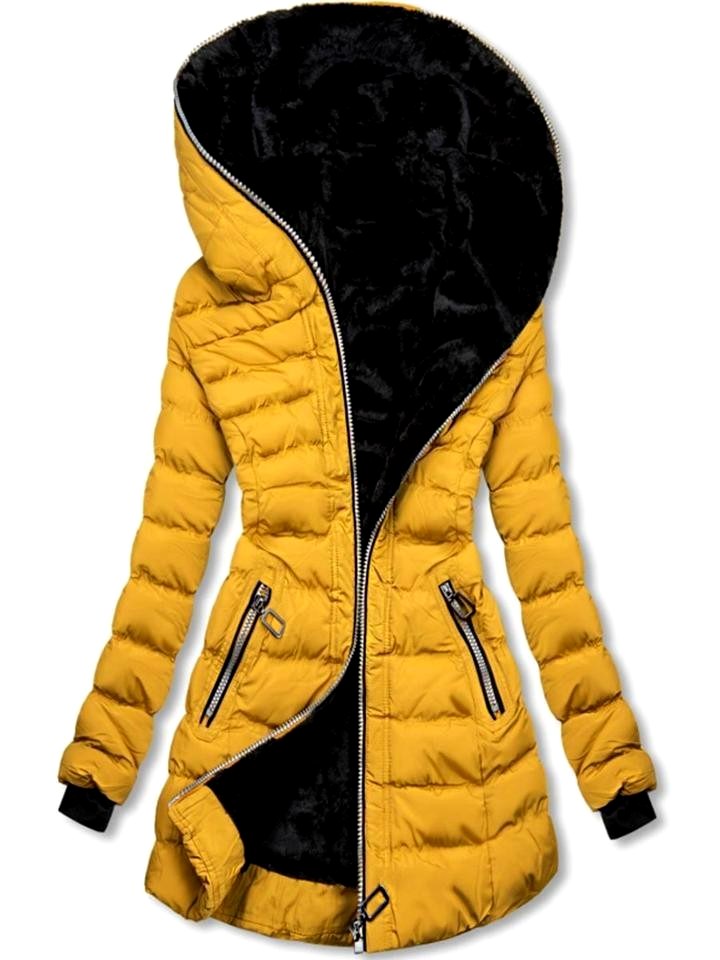 Helena  - Women’s Long Padded Jacket with Fleece Hood 2