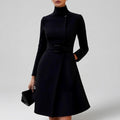 Honey - Women's Turtleneck Long Sleeve Belted Casual Dress 1