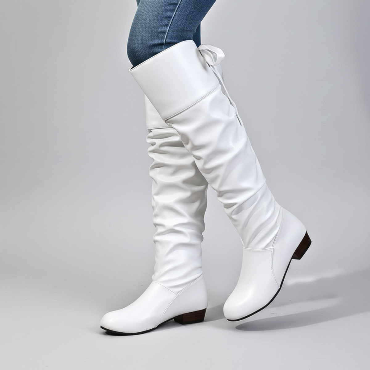 Idris - Women's  Slouch Knee-High Boots with Tapered Toe