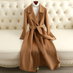 Imogen - Women’s Tie Waist Coat with Rounded Lapels 2