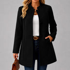 Inara - Women's Stand-Collar Button-Front Longline Coat 3