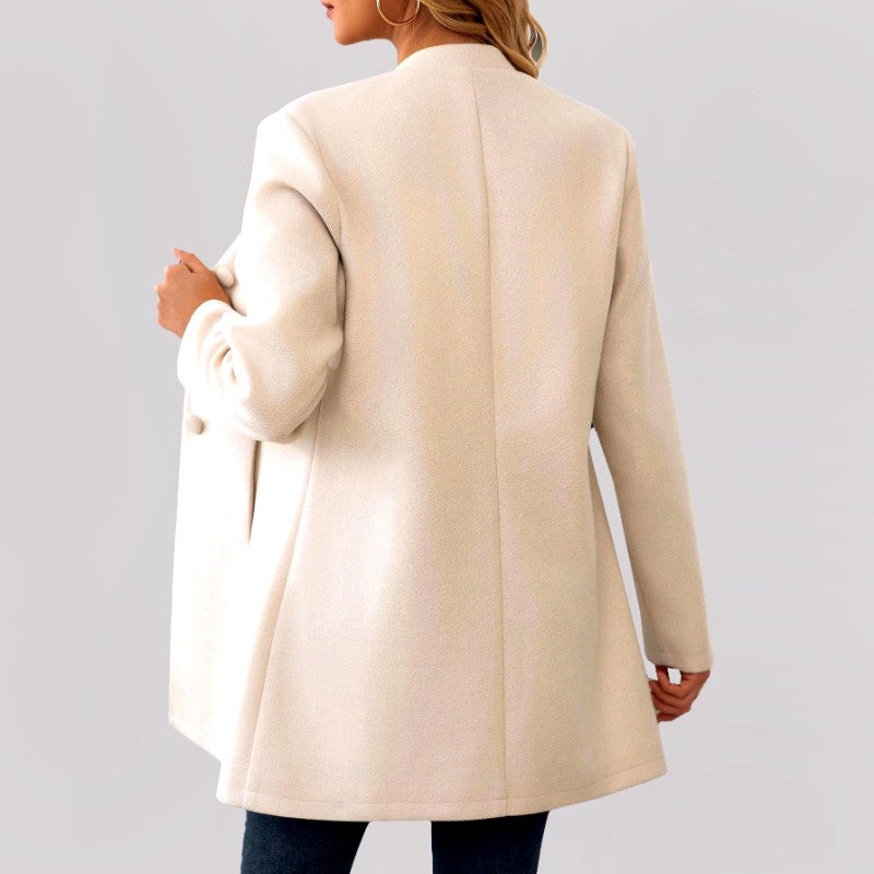Inara - Women's Stand-Collar Button-Front Longline Coat 5