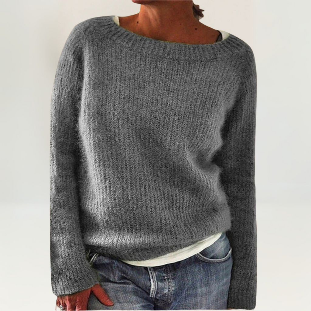 Indigo - Women's Crew-Neck Knit Sweater