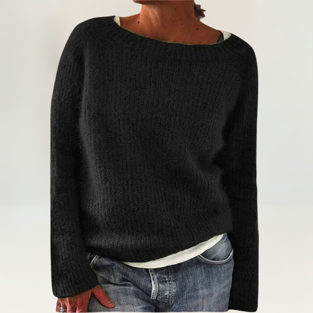 Indigo - Women's Crew-Neck Knit Sweater