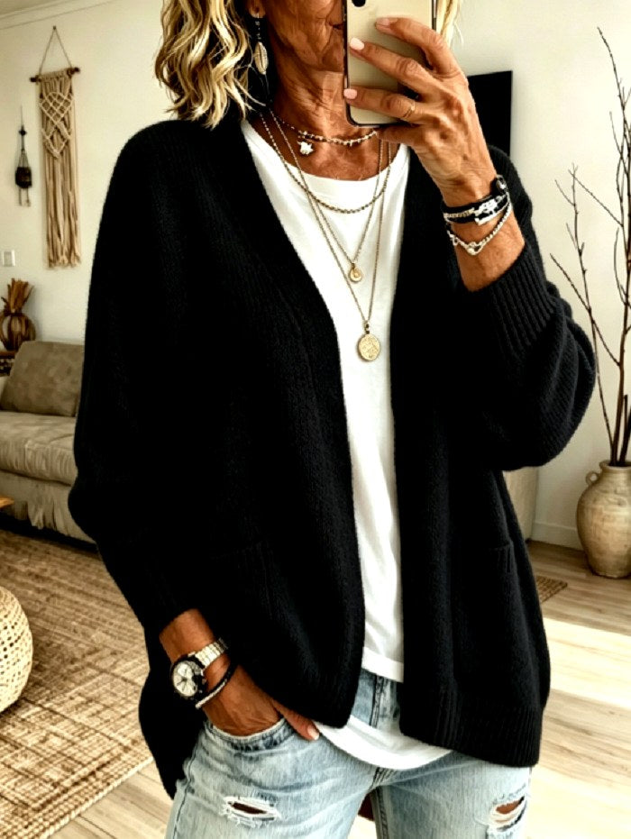 Inga - Women's Oversized Open Front Knit Cardigan 5