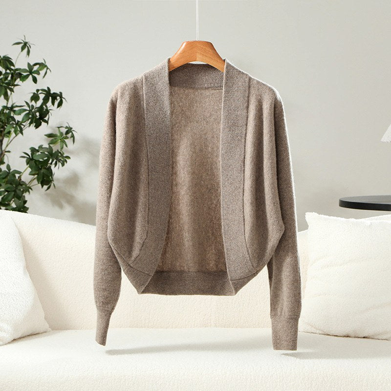 Inga - Women's Wool Shawl Collar Batwing Cardigan 2