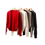 Inga - Women's Wool Shawl Collar Batwing Cardigan 9