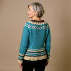 Iris - Women's Fair Isle Patterned Cardigan with Button Front