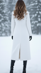 Isabella - Women's Double-Breasted Peak Lapel Longline Coat